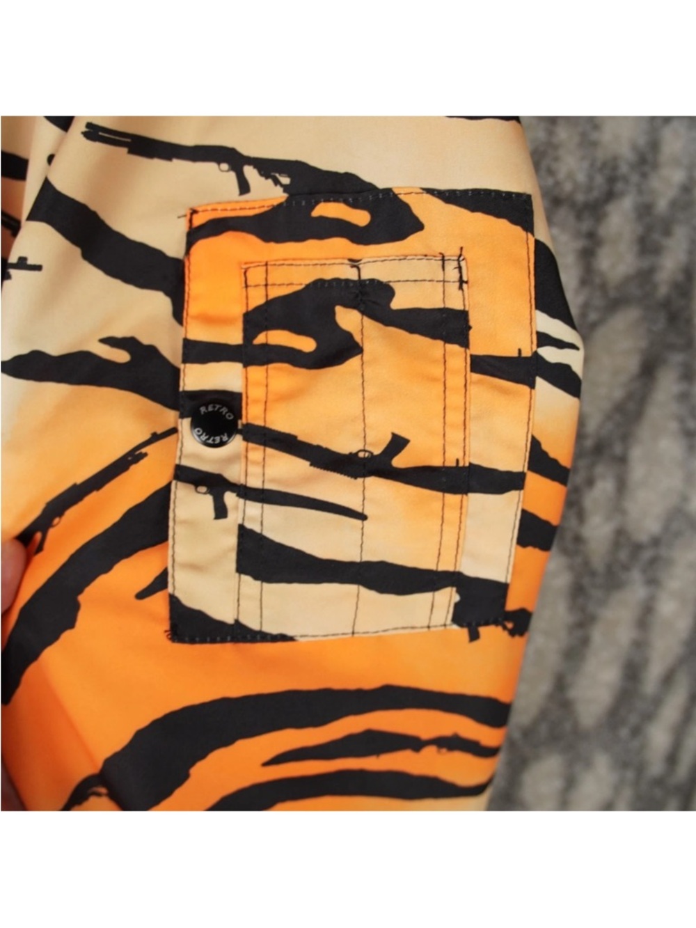 Retro Rifle Reversible Bomber Jacket Mens Size X-Large Green Tiger Print EUC - Picture 4 of 11